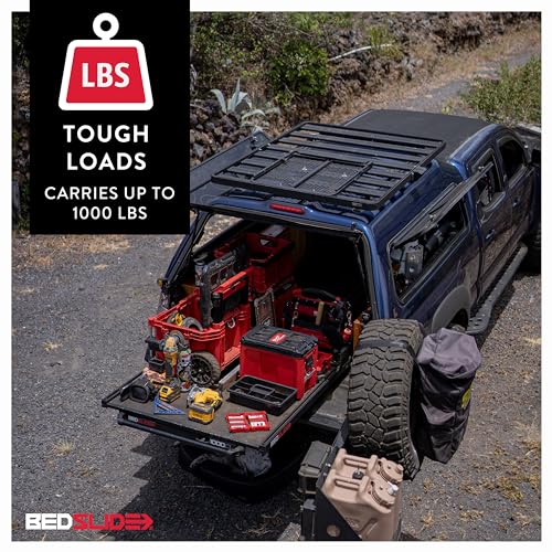 Bedslide 1000 Classic Sliding Truck Bed Organizer, 79 x 48-Inch, Capacity 1000 lbs, Truck Bed Storage Drawer, Black