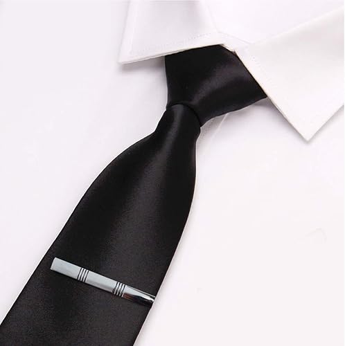 Miniatura 8 de Lystaii Juego de 4 pinzas de corbata para hombre, regalo del día del padre, juego de pinzas de metal de 2.3 pulgadas, diseño profesional de moda