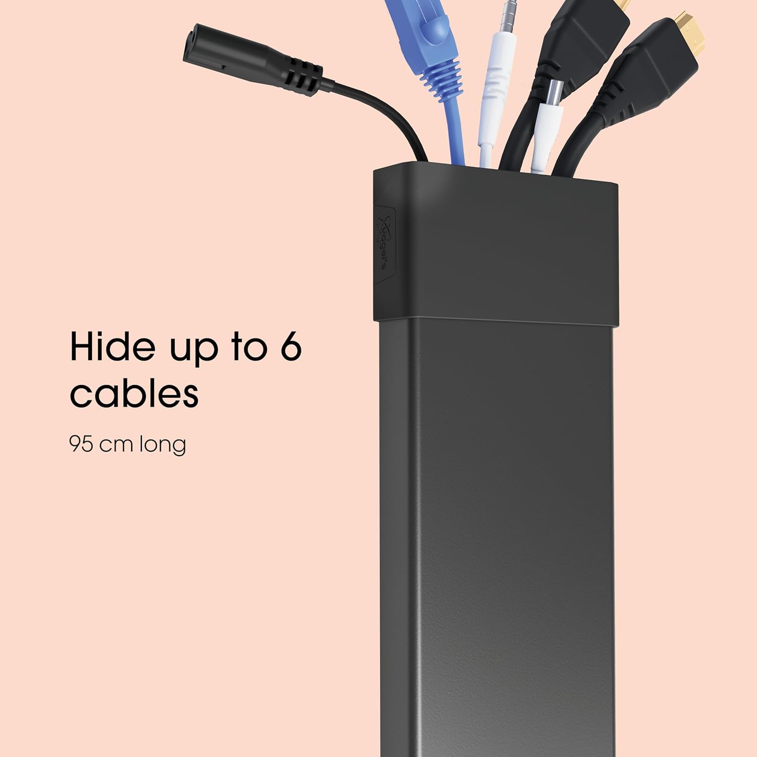Vogel's TVA 7000 Canalina per cavi bianca, fino a 6 cavi, distanza minima dalla parete solo 1,4 cm, lunghezza di 100 cm, alluminio, adatto per tipi di cavi come HDMI, USB, AUX o cavo di alimentazione