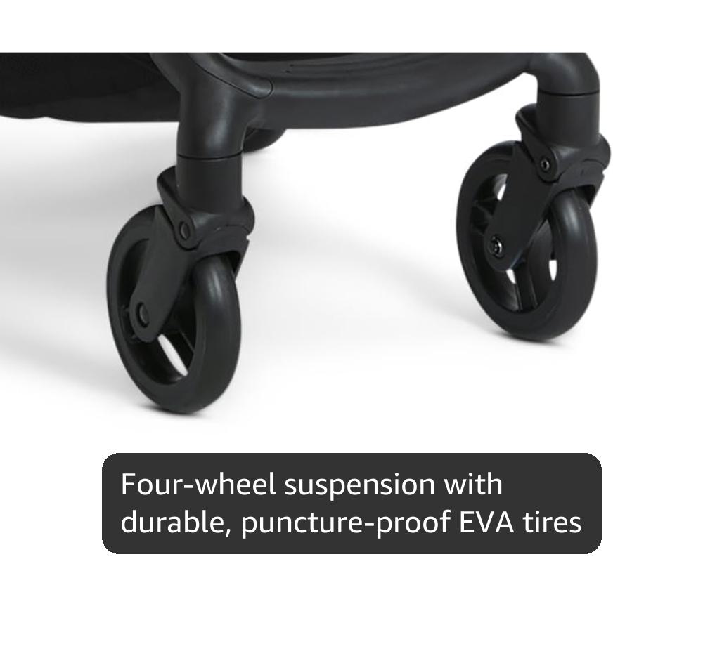 Jeep Altitude Compact Travel Stroller by Delta Children Greenguard Gold, Easy One Hand Fold, Lightweight, Extendable Canopy with Peek-a-Boo Window, Reclining Seat, 4 Wheel Suspension, Olive Green