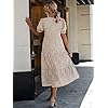 PRETTYGARDEN-Womens-Summer-Casual-Boho-Dress-Floral-Print-Ruffle-Puff-Sleeve-High-Waist-Midi-Beach-Dresses PRETTYGARDEN Women's Summer Casual Boho Dress Floral Print Ruffle Puff Sleeve High Waist Midi Beach Dresses (Apricot,Medium)