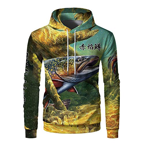 Soul Men's Fish Pattern Creative 3D Print Long Sleeve Hoodies Sweatshirts,Multicolored4,Xl #TOP4