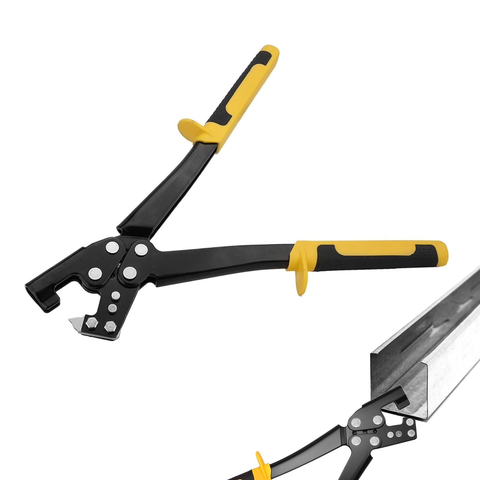 Steel Stud Crimper, Hand Keel Metal Punch Lock Drywall Hand Tool, High Strength Effort Light Steel Keel Fixed Punching Pliers