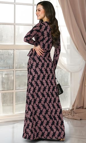 Image of KOH KOH Womens Long Sleeve V-Neck High Slit Cocktail Evening Gown Maxi Dress