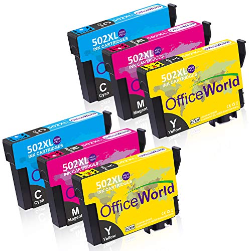 OfficeWorld 502XL Cartuchos de Tinta Reemplazo para Epson 502 XL para Epson WF-2860DWF WF-2865DWF WF-2860 WF-2865 WF2860 WF2865 Expression Home XP-5100 XP-5105 XP5100 XP5105 Epson Workforce