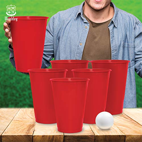 Wembley Oversized Beer Pong Party Drinking Game with 12 Big Cups, 2 Balls & Carrying Bag