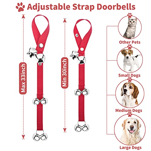 image for JIMEJV 2 Pack Dog Doorbells, Pet Training Bells for Go Outside Potty T