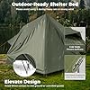 GYMAX 2-Person Camping Cot Tent, Foldable Off-Ground Cot Bed Combo with Portable Wheeled Bag, Waterproof Rainfly, 2 Mesh Doors & Skylight Roof for Adults, Hiking, Backpacking, Outdoor