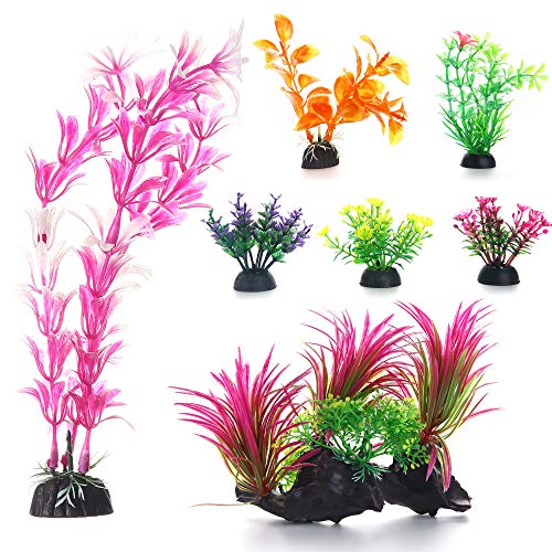 Aquarium Decorations Artificial Plants for Aquarium ,Plants Plastic Lifelike Plastic Decor Fish Tank Small Aquarium Plants Artificial Aquatic simulate Plants and Aquarium Landscape(20 Pack) AP20SETS