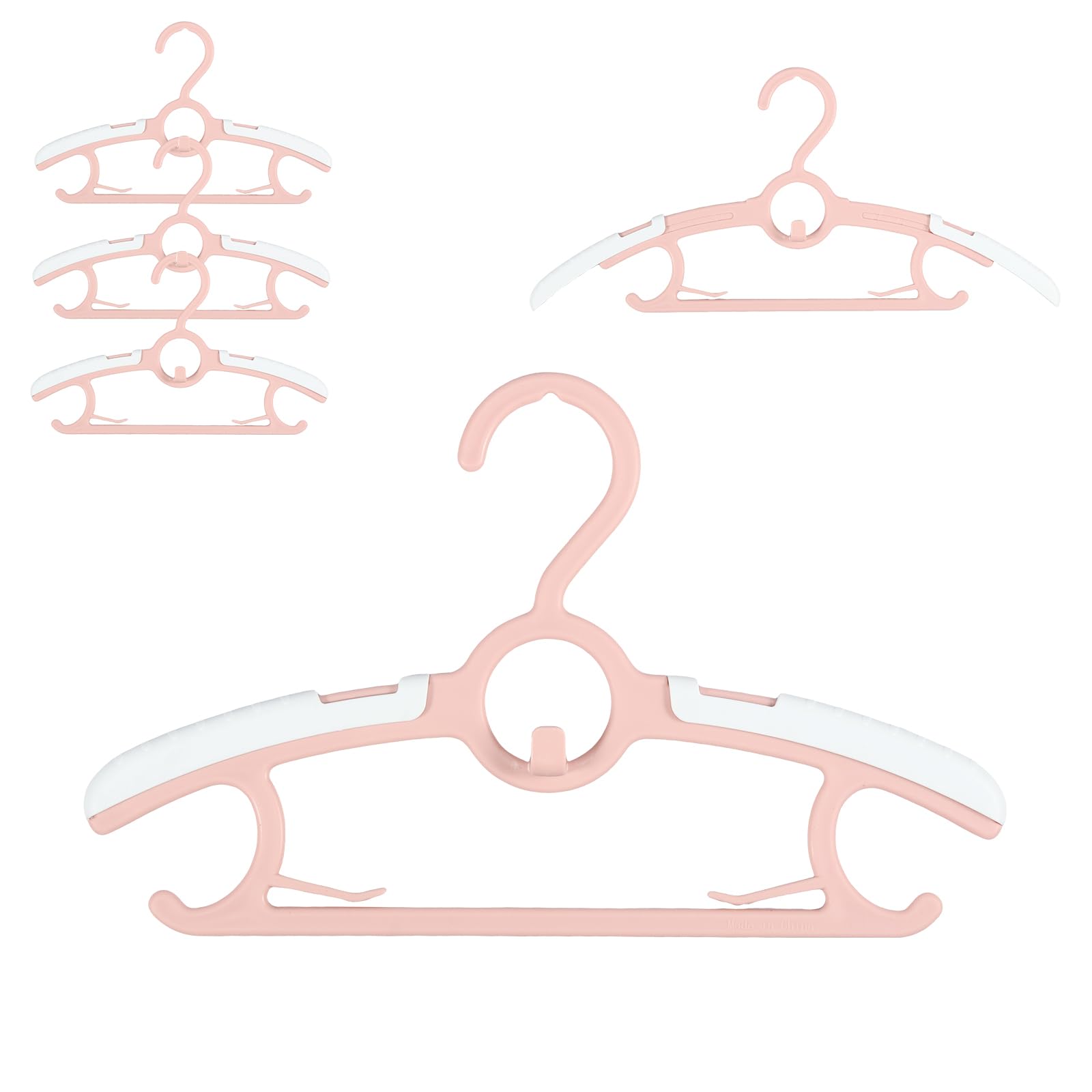 10 Pcs Baby Hangers Non-Slip and Extendable Nursery Closet Hanger Space-Saving Children's Newborn Hangers 11-14 Inch Adjustable Children Coat Hanger for Girls Boys Toddlers Kids(Pink)