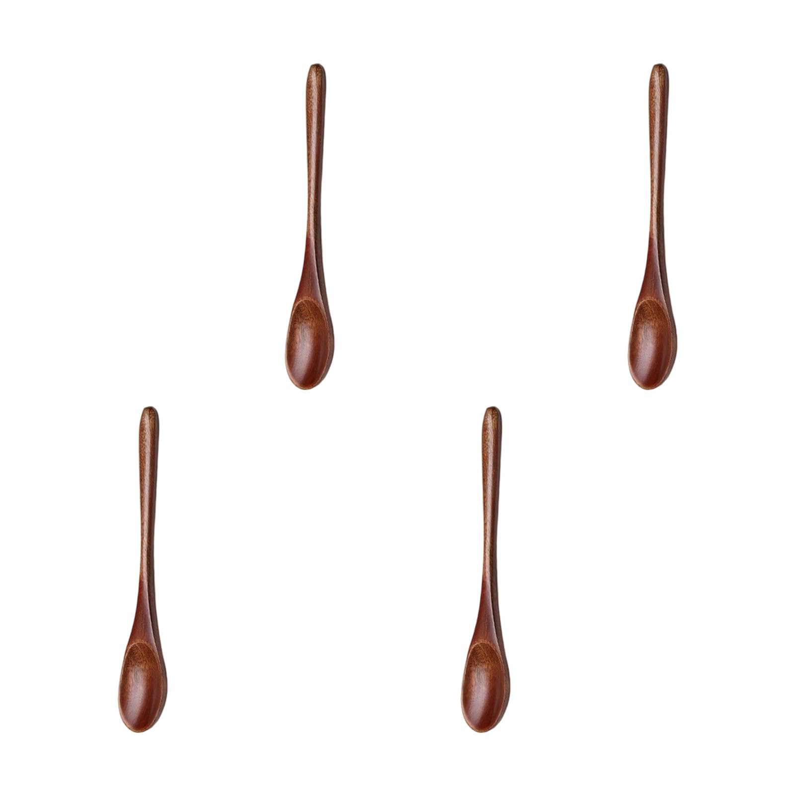 Qusinfc Premium Nanmu Wooden Spoon Handcrafted Kitchen Tool with Lacquers Coating Multipurpose Use for Stirring Serving Coffee Soup Dessert Natural Grains Coffee Stirrer