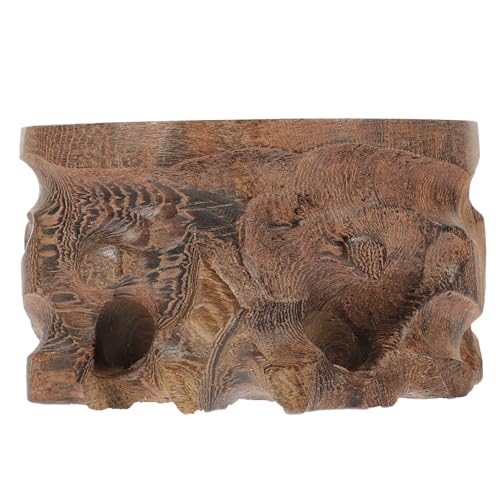 YOSADIER ?翅木根雕実木台座 花瓶置台 丸型 インテリア装飾用 厚手耐変形 木製ディスプレイスタンド 茶器 花器 工芸品適用