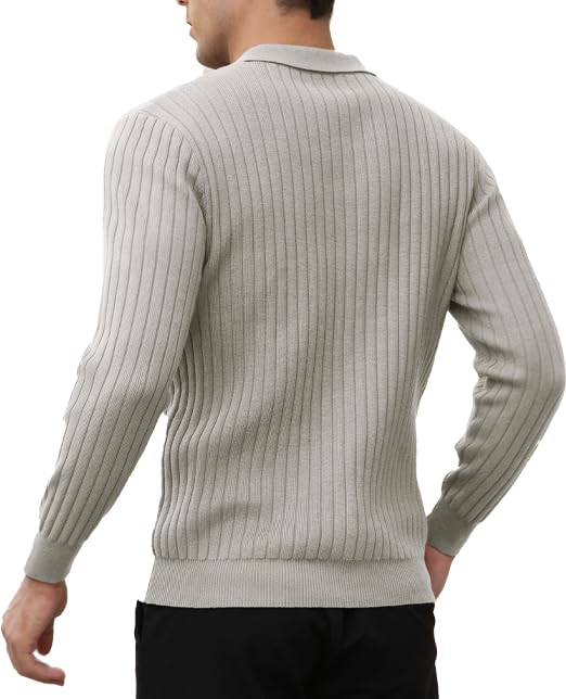 Autumn and Winter New Casual Versatile Simple Knitted Polo Shirt Wool Sweater Base Sweater Warm Men's2