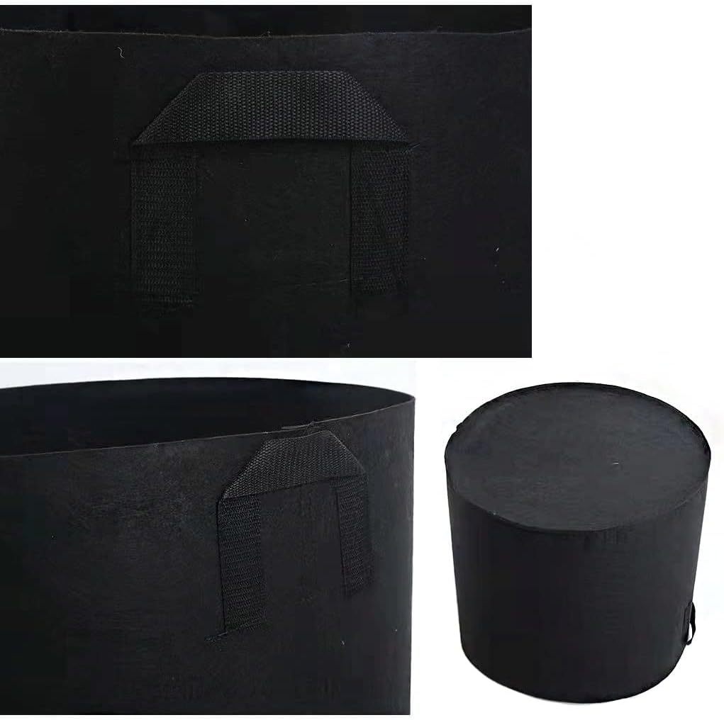 Aeration Fabric Pots Portable Thickened Non-Woven Planting Bag Felt Planting Bucket Planting Bag Gardening Vegetable Seedling Planting Bag 5 Packs Grow Bags (Color : Black, Size : 35cm*30cm) (Black