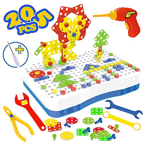 CENOVE Jeux Enfant 3 4 5 Ans,Puzzle Jeux 3D Mosaique Construction Jouet Garçon Enfant Fille 4 Ans ,DIY Montessori Kit 205 Pcs