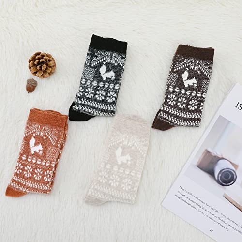 Zando Womens Wool Socks Winter Athletic Socks Crew Sock Warm Hiking Merino Wool Socks Soft Thick Mid Calf4