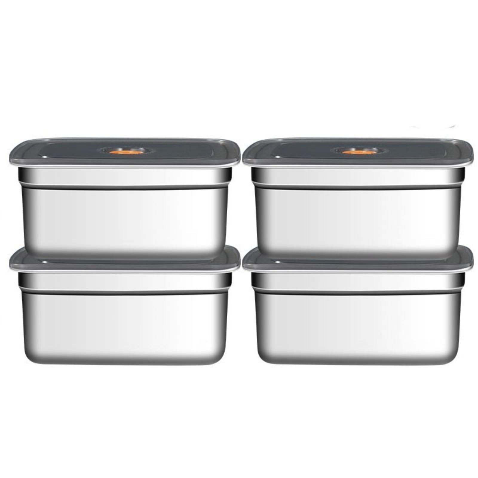 IHUAHSHUA Stainless steel food storage container with lid, airtight lunch box, storage and meal prep box, reusable, suitable for lunch and leftovers, freezer safe