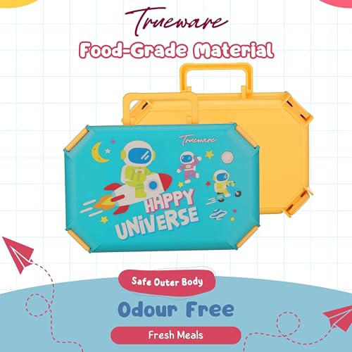 Image of Trueware Blossom 2 304 Stainless Steel PU Insulated Lunch Box with Two Compartment BPA Free, Food Grade Ideal for School, Picnic, Office & Outdoor - 580ml