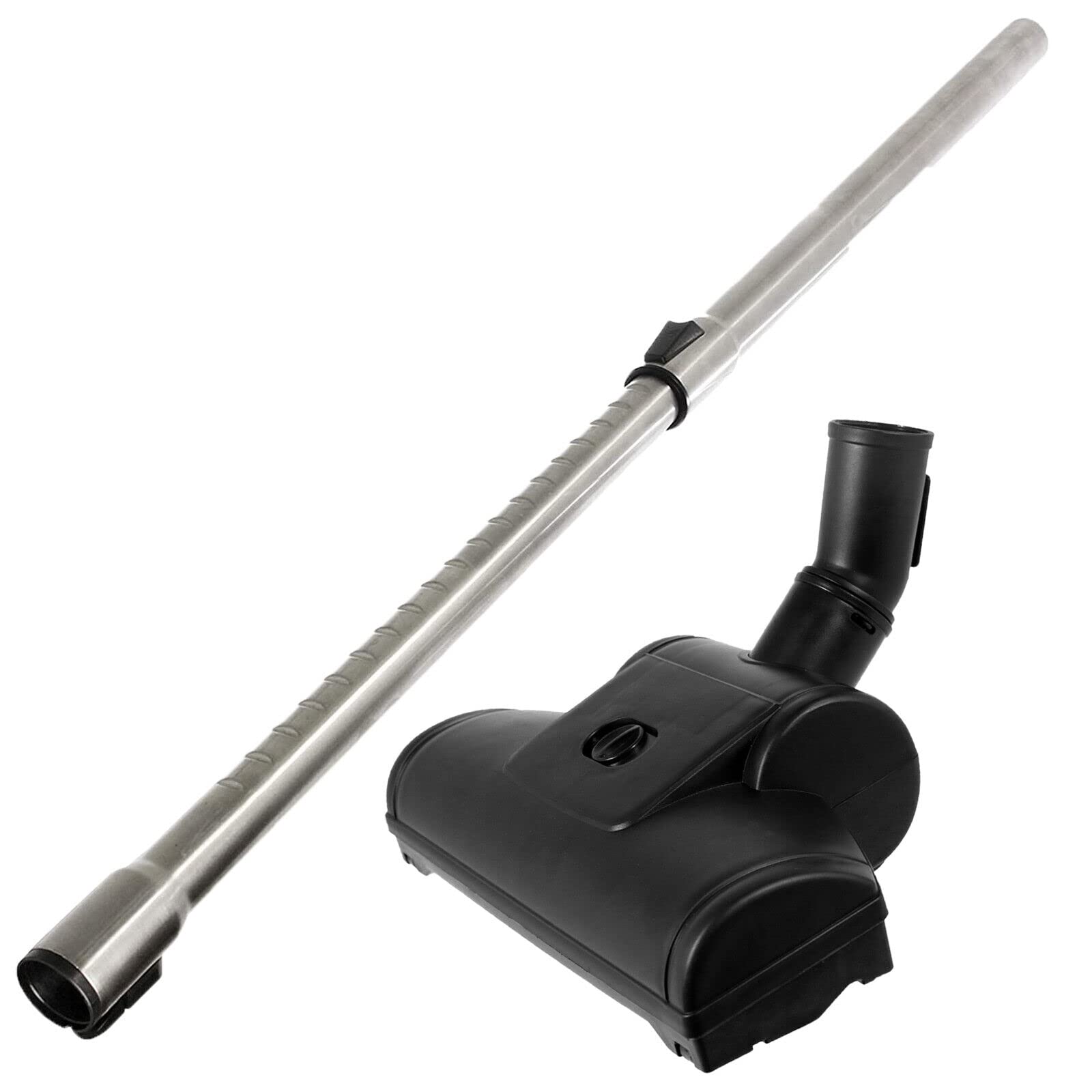 Spares2go Black Vacuum Telescopic Extension Rod + Turbo Floor Head 35Mm Compatible With Miele C1 C2 C3 Powerline