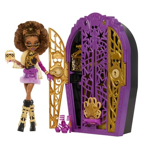 Monster High – Muñeca Skulltimate Secrets Clawdeen Wolf con armario Monster High.