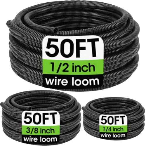 18-330 - Loss of Braking Ability - 2016-2019 Keystone Impact & Fuzion Recreational Trailers 2 Wire Loom 1/4', 1/2', 3/8 Inch x 50 FT, Split Wire Loom Tubing Wire Conduit, Cable Sleeves Bulk Flexible Electrical Conduit Protective kit
