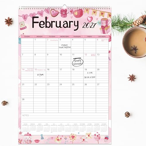 Image of GuassLee Large Wall Calendar 2026-2027,19-Month Vertical Wall Calendar Runs from Jun. 2026 to Dec. 2027, 22 inchx15 inch Hanging Monthly Planner with Thick Paper Watercolor Design for Easy Organizing