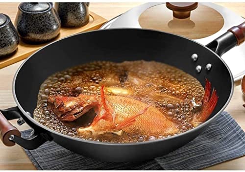 Wok con mango de madera y fondo plano, 13.5 pulgadas miniatura 6