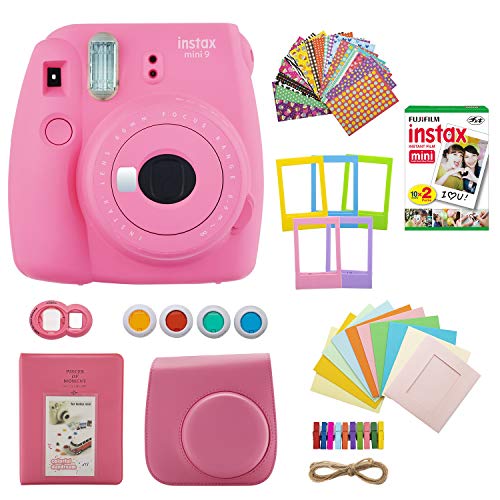 One-Day Sale: Up to 40% Off Fujifilm INSTAX Mini 9 Instant Camera (Flamingo Pink) with Twin Instant Film Pack (20 Shots) and 7-1 Accessory Gift Bundle (3 Items)