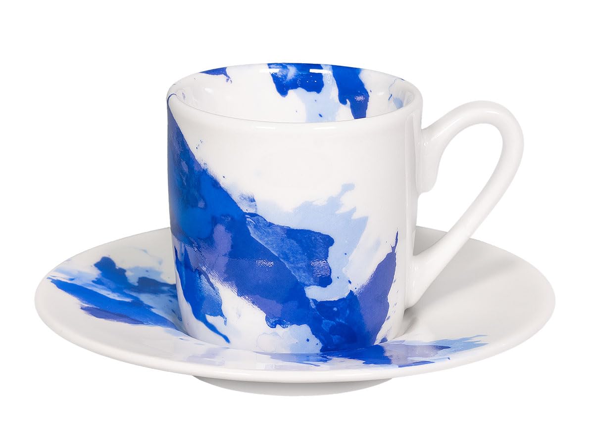 Könitz Espresso Tassen Set Blue Wave. 4 Kaffeetassen 65ml aus Porzellan. Espressotassen modern