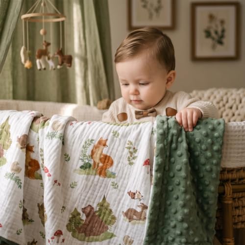 Image of GLLQUEN BABY Muslin Baby Blankets for Boys & Girls, 2-Layer Toddler Blanket