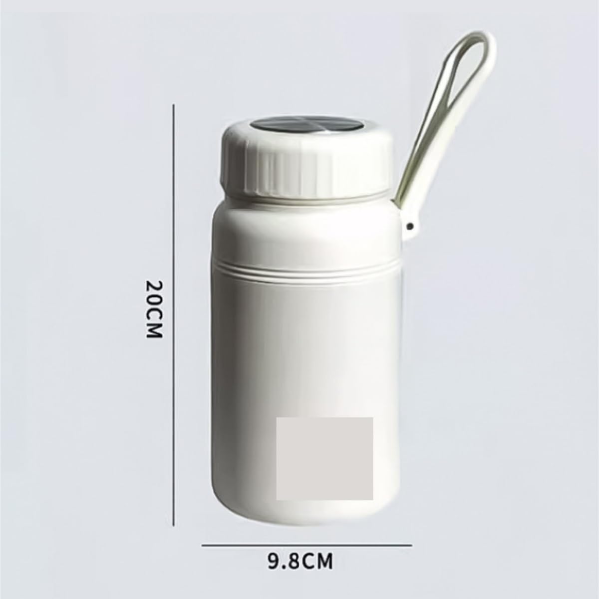 Trinkflasche Wasserflasche Einfacher Edelstahl-Thermosbecher Mit Großem Fassungsvermögen Und Tragbarem Griff Trinkflasche Fitness(White)