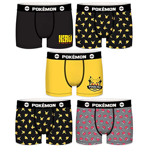  Pokémon Lot de 5 Boxers Coton garçon