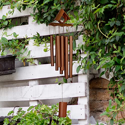 Relaxdays Wind Chime Bamboo, Pointed Roof Design, Hanging Decoration for Outdoors & Indoors, HWD: 68 x 14 x 7 cm, Brown - Image 2