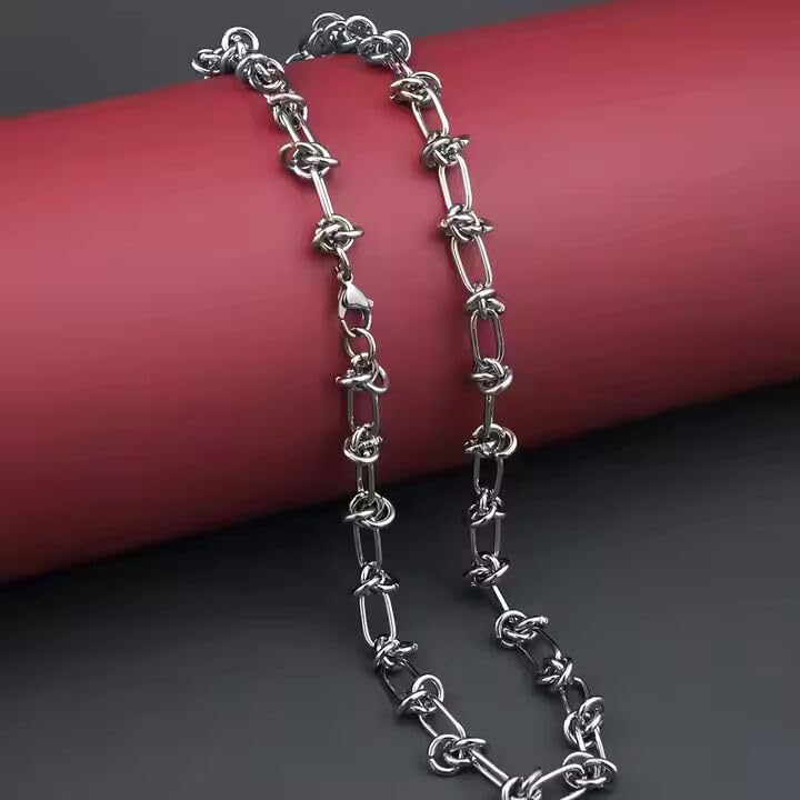 Image of THE MEN THING Chain for Men, Luxury Pure Titanium Steel Chain | Silver Stainless Steel Chain | Necklace Jewellery for Men & Boys