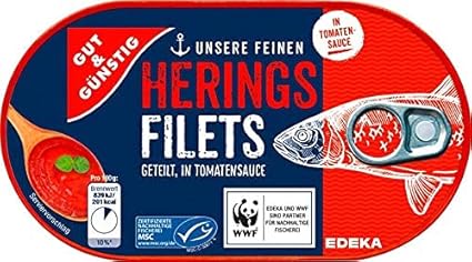 GUT & GÜNSTIG FILETES ARENQUE EN SALSA TOMATE LATA. PACK 19 X 200GR.