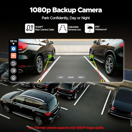 Image of Volam 10.25'' Carplay Screen for car with Netflix YouTube and Backup Camera for iPhone Android Auto Upgraded Wireless AI Video Entertainment BOX Built-in Apps Voice Control GPS for iOS 10+ Android 11+