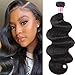 UNice Hair Brazilian Body Wave Human Hair 1 Bundle 22 inch 100% Unprocessed Virgin Human Hair Weave Extensions Natural Black Color Can be Dyed and Bleached