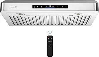 Under Cabinet Range Hood 30 Inch,900 CFM Stainless Steel Kitchen Stove Vent Hood with 4 Speed Exhaust Fan Gesture Sensing/Touch/Remote Control