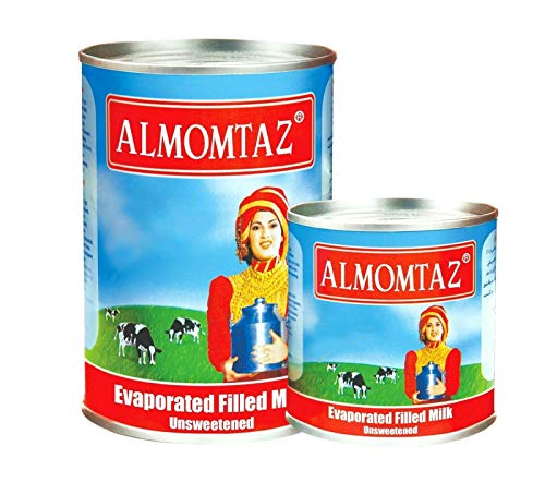 ALMOMTAZ Evaporated Filled Milk Unsweetened 12 Cans 5oz/159ml حليب الممتاز مبخر غير محلى افضل صديق للشاي
