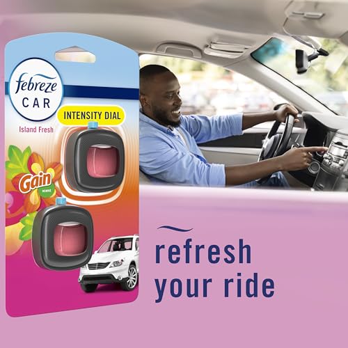 Febreze Car Odor-Fighting Air Freshener Vent Clip with Gain Scent, Island Fresh, 1 count - image 6