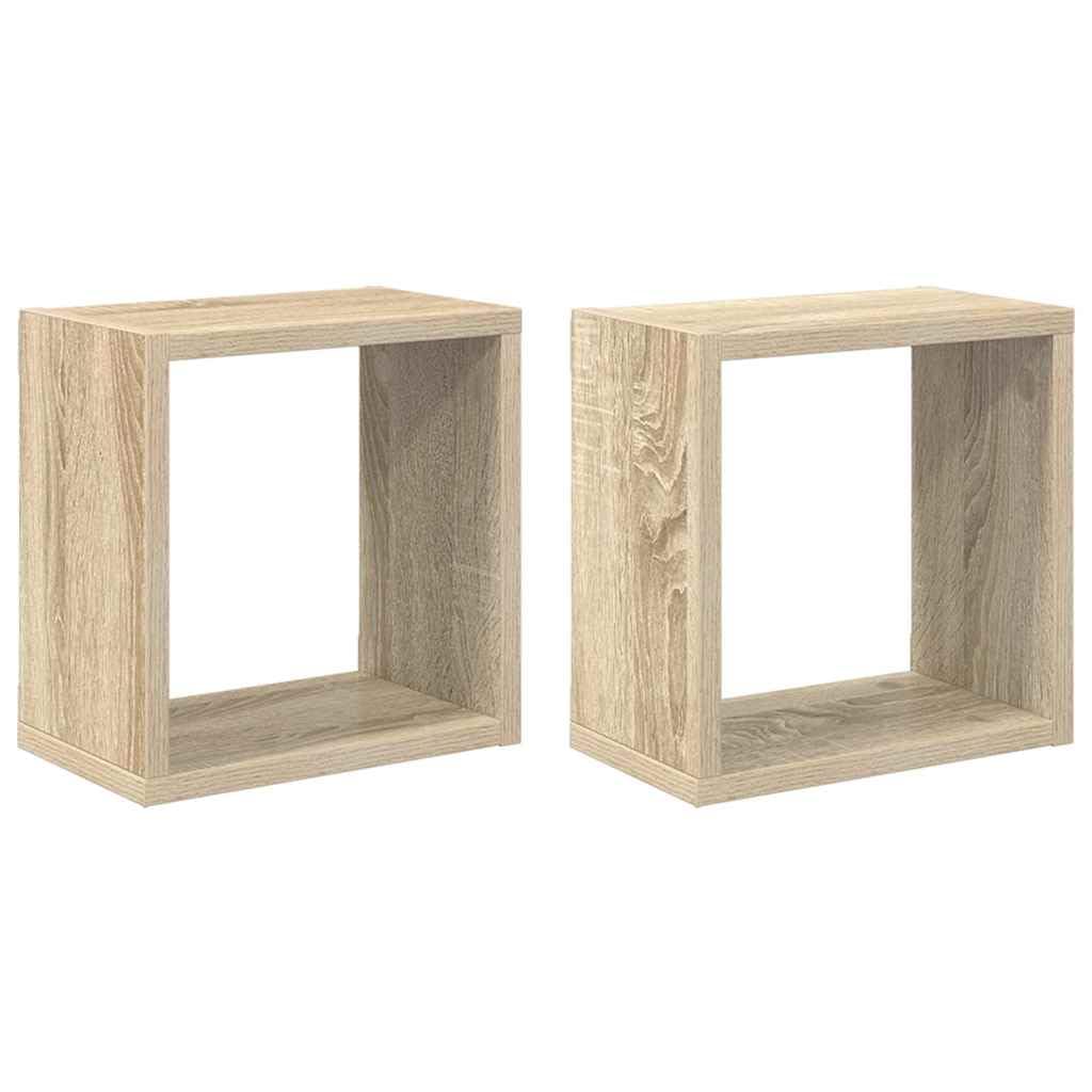 vidaXL Wall Cube Shelves 2 pcs Sonoma Oak 26x15x26 cm