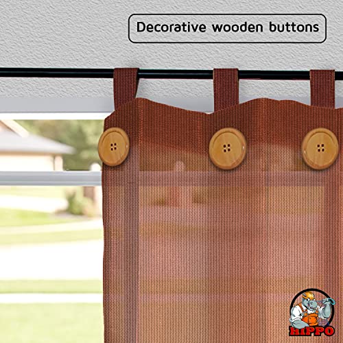 Image of HIPPO High Density Polyethylene 150 GSM Outdoor Loop Curtains Sun Blocking, UV Protection, Light-Filtering Balcony Curtain (Brown, 3FTX9FT, 1PC)