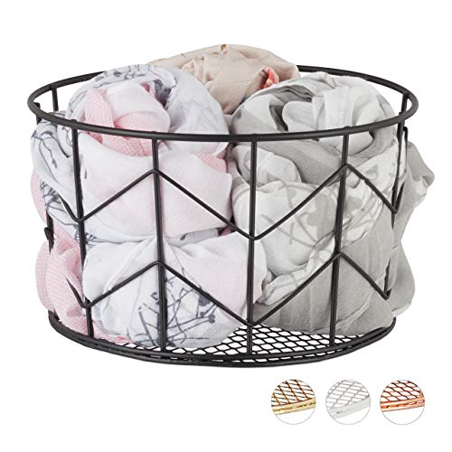 Relaxdays Drahtkorb, rund, Vintage Design, Aufbewahrung, Kleidung,...