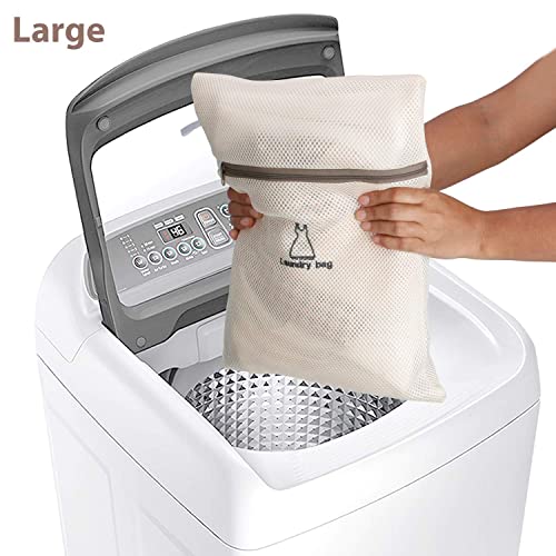 Image of Zollyss Laundry Bag for Clothes Mesh - Dual-Layer Mesh Bags for Washing Machine, Storage & Travel, Blouses, Bras, Hosiery, Lingerie, Jeans, 5-Pack