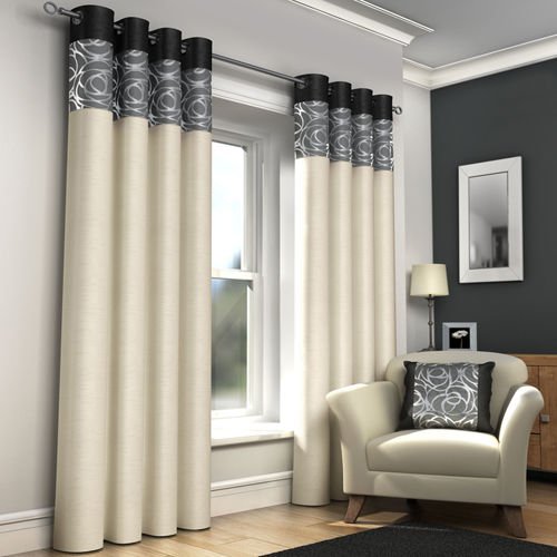 Cream And Black Curtains Amazon Com