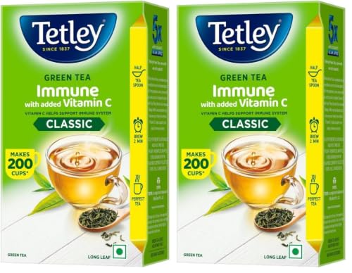 Image of Tetley Long Leaf Green Tea, 250g (Pack of 2)