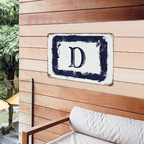 Monogramme lettre D rétro métal objet d'art mural durable