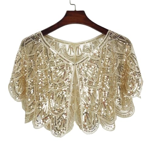 Women's Sequin Shawl Wrap 1920s Bridal Shawl Cover Vintage Prom Shawl Evening Cape Scarf Wraps for Carnival Party2