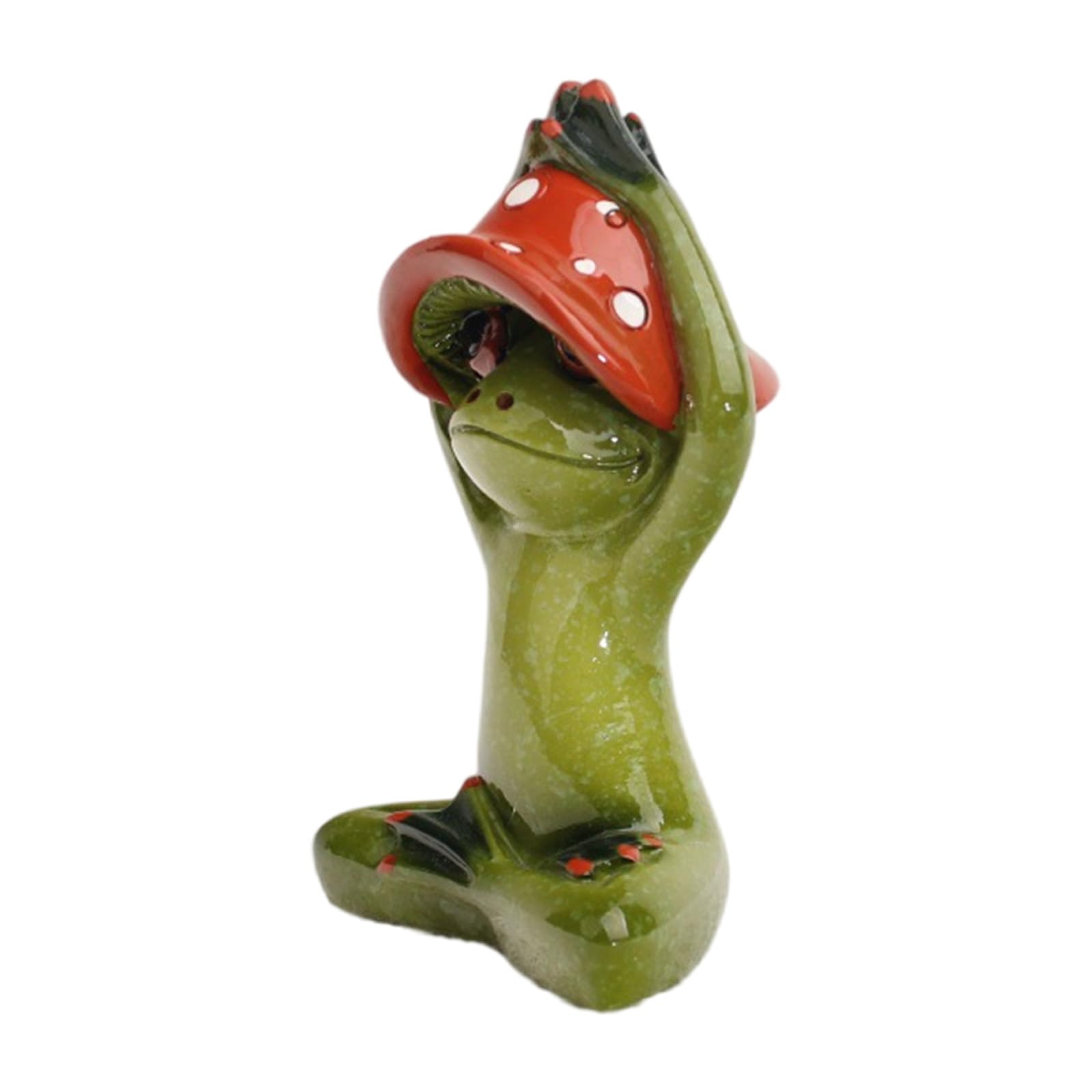 Elnwnnkc Practical Handcrafted Mushroom Frog Figurine Small Shelf Decorative Item Suitable for Work Environment and Home Space Mushroom Frogs Stretching Figurine