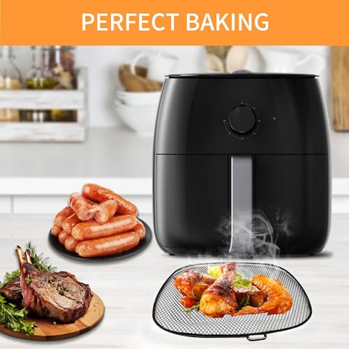 Image of Air Fryer Tray Replacement for Philips HD9630 Airfryer XXL, 9 inchx8.6 inch SUS 304 Stainless Steel Air Fryer XXL Accessories Replacement Parts Basket for Philips HD9656 HD9760 HD9860 HD9870 Air Fryer